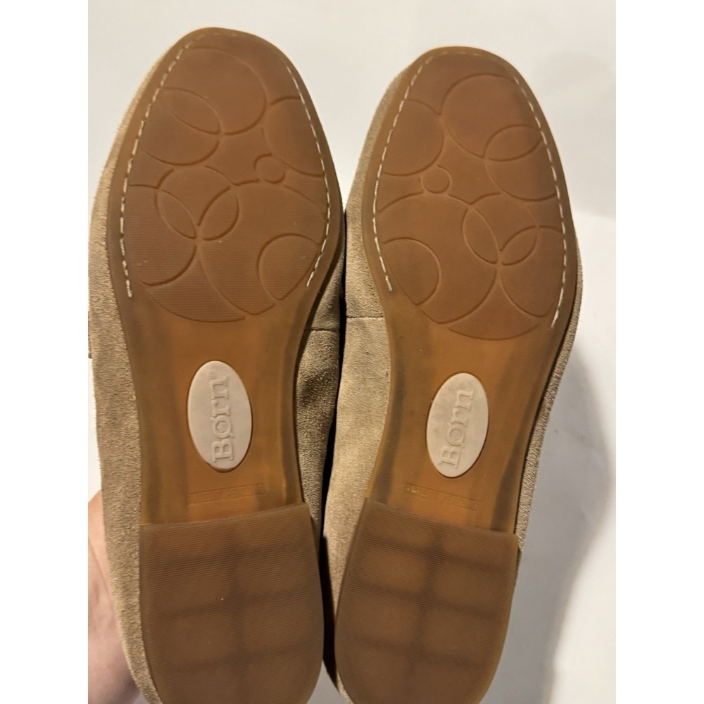 Born 10 US Brown Suede Loafers Gold Horse Bit Slip On Comfort Flats - Picture 5 of 7